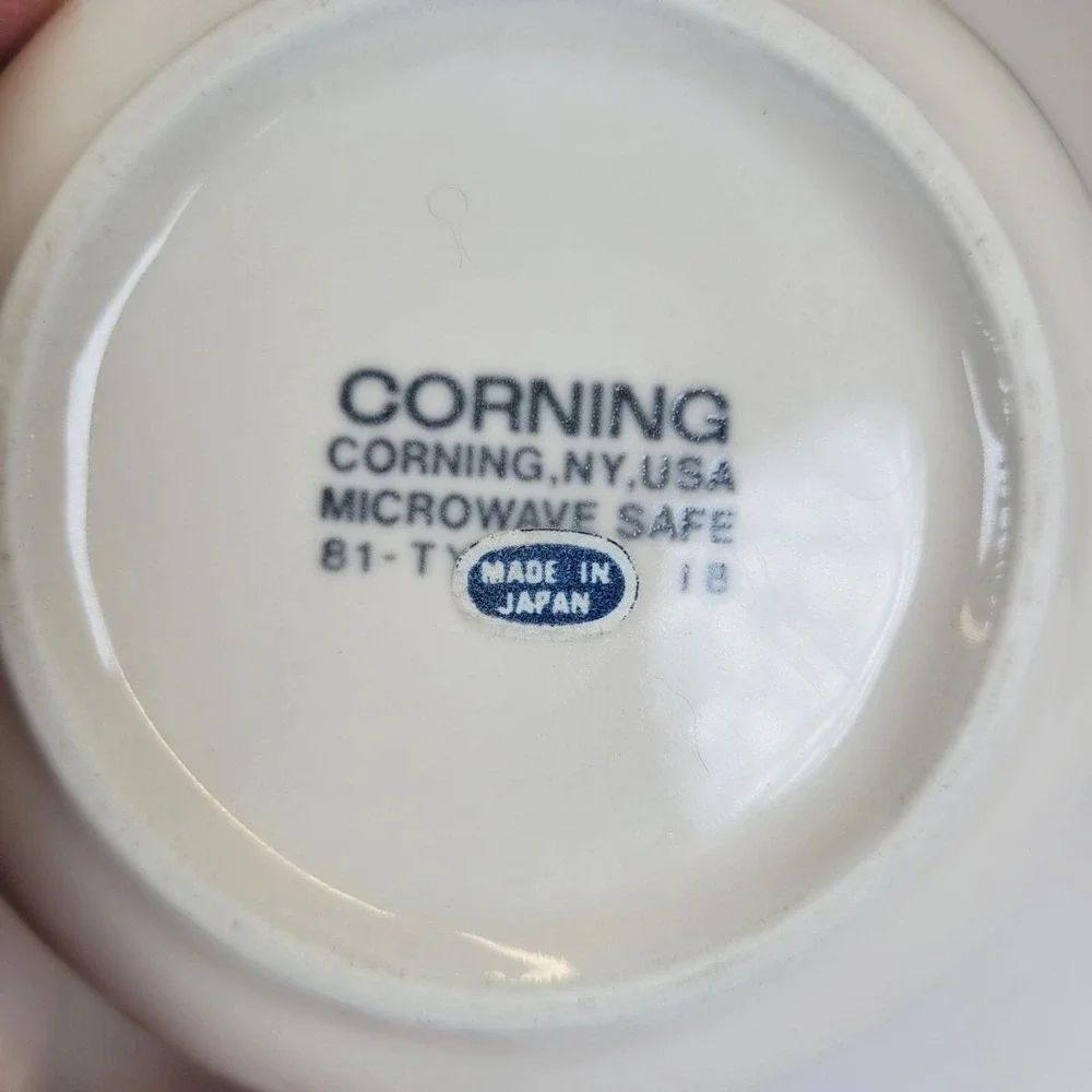 Corning Vintage Creamer &‎ Sugar Bowl Set Off-White Ceramic Farmhouse Neutral